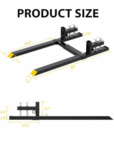 Garvee Heavy Duty Pallet Forks, 6000 Lbs Clamp on Pallet Forks 65" Length - size: 65inch 6000LBS
