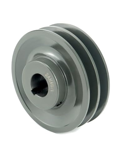QWORK Double Groove Web Sheaves, 4.45"OD 1" Bore V-Belt Sheave for V-Belt, 2AK461