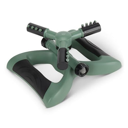 Amazon Basics Whirling Rotating Lawn Sprinkler with Adjustable Arms, 1500 sq ft Coverage, Black - style: Rotary