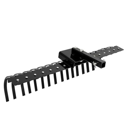 WUTIST 48" Tow Behind Landscape Rake Compatible with ATV UTV Tractor W/2" Receiver for Leaves, Debris, Grass, Pine Needles