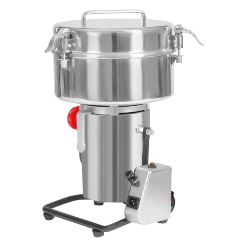 Electric Grain Mill Grinder, 4500g High Speed Commercial Grinder Machin Stainless Steel Superfine powder Pulverizer Multi-Function Material Grinding Machine w/Mesh Screen for Grains Herbs (4500g) - size: 4500g