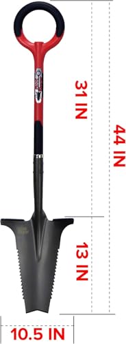 Root Slayer 22011 Garden Shovel, Serrated Blade, Red - color: Red, size: Large