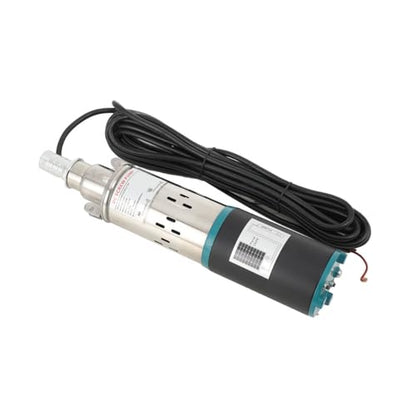 Submersible Screw Well Pump Deep Well Water Pump Stainless Steel Deep Well Submersible Pump DC 12V 200W Electric Deep Well Solar Submersible Water Pump for Irrigation Agricultural Garden Home