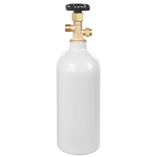VEVOR CO2 탱크, 1.1kg(2.5파운드) 새로운 알루미늄 합금 실린더, 라이트 그레이 스프레이 코팅이 된 CO2 에어 탱크, CGA320 밸브 및 조절 가능한 압력, 생맥주 디스펜싱 및 소다 메이커용 DOT 승인 실린더 - size: 2.5 lbs