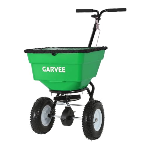 Push Broadcast Spreader, 12ft Spread Width, 100LBS, 58L, Heavy Duty, Green