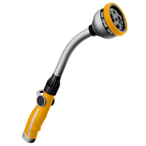 RESTMO Watering Wand Heavy Duty, 15-Inch Long Hose Nozzle Sprayer - color: Yellow