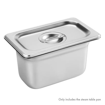 New Star Foodservice 1/9 Size Stainless Steel Steam Table Pan, 7.0 x 4.3 x 4.0 Inches, 18/8 Stainless Steel, 24 Gauge, NSF Certified (Set of 6) - size: 1/9 Size, style: 4" Deep