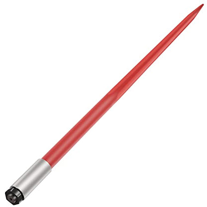 Mophorn Hay Spear 49" Bale Spear 4500 lbs Capacity, Bale Spike Quick Attach Square Hay Bale Spears 1 3/4" wide, Red Coated Bale Forks, Bale Hay Spike with Hex Nut & Sleeve for Buckets Tractors Loaders - size: 49"