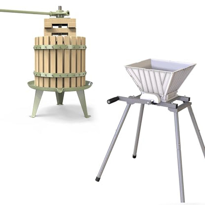 Fruit Wine Press and Crusher,100% Nature Apple&Grape&Berries Crusher Manual Juice Maker for Kitchen