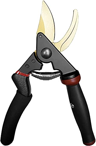 gonicc 8.5" Professional Rotating Bypass Titanium Pruning Shears(GPPS-1014) - color: Golden Rotating Titanium Bypass Pruning Shears