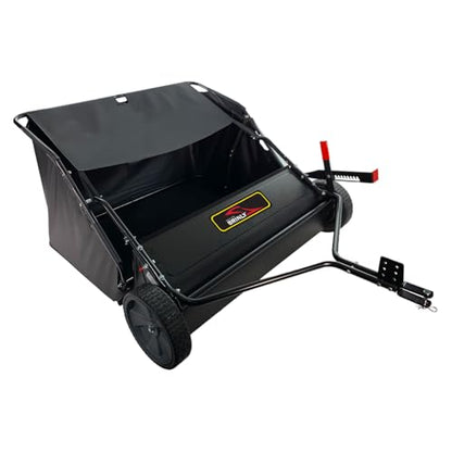 Brinly 42" Tow-Behind Lawn Sweeper in Hammered Finish with High-Velocity Brushes, Hammered Black