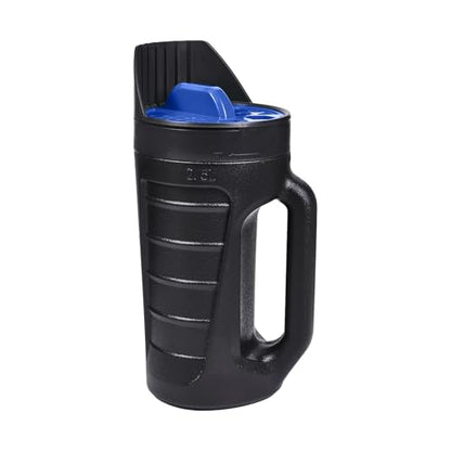 Adjustable Handheld Seed Shaker – Hand Spreader - 90oz Capacity Multi-Purpose Spreader for Fertilizer, Grass Seed, Ice Melt & Lawn Care - color: Blue
