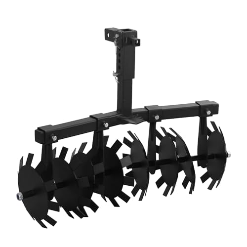 ATV Disc Harrow Universal 32" Cut Width Disc Plow Harrow ATV Tiller with 2" Receiver Mount for ATV UTV (Disc Harrow)