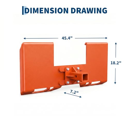 Skid Steer Mount Plate – 3/8 in, 2" Receiver, Orange - color: Orange