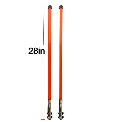 28" Snow Plow Markers Blade Guides Orange 3/4'' Built-in Steel Wire Stainless Steel Thickened Material Never Break Fit for Blizzard Boss SNO-Way Western Snowplows Pickup Truck SUV UTV ATV