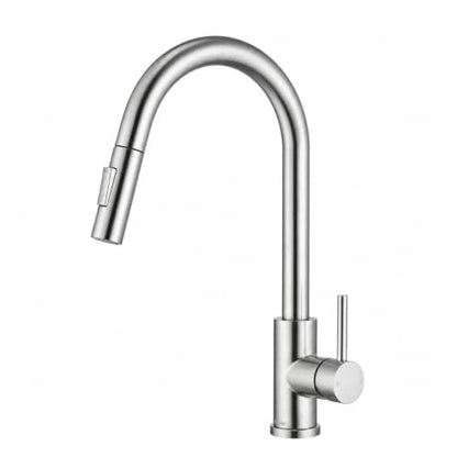 Tohlar Kitchen Sink Faucets with Pull Down Sprayer Brushed Nickel - color: Brushed Nickel, style: Standard