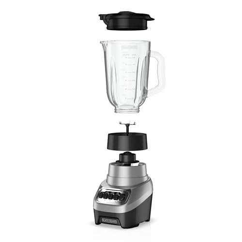 BLACK+DECKER PowerCrush Multi-Function Blender with 6-Cup Glass Jar, 4 Speed Settings, Silver - style: Countertop Blenders