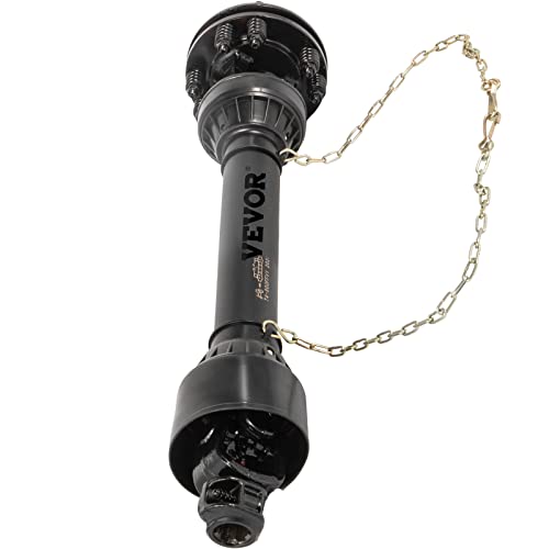 VEVOR PTO Shaft, 1-3/8" 6 Spline Tractor and Implement Ends PTO Driveline Shaft, Series 4 Tractor PTO Shaft, 43"-59" Brush Hog PTO Shaft with Slip Clutch Black, for Finish Mower, Rotary Cutter - size: 43"-59"