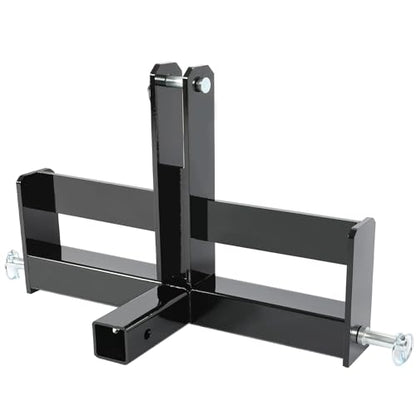 3 Point Hitch Receiver Trailer Tow Drawbar Adapter Tractor Attachment Black - color: Black