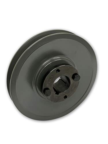 Single Groove 6.25" Cast Iron Electric Motor" H" Pulley/Sheave, Bushing Included, for 5/8" Top Width B/5L/BK/5LK Section V Belt, 1 Groove Pulley (1-1/8" Shaft / 1.125" Bore, BK65H) - size: 1-1/8" Shaft / 1.125" Bore