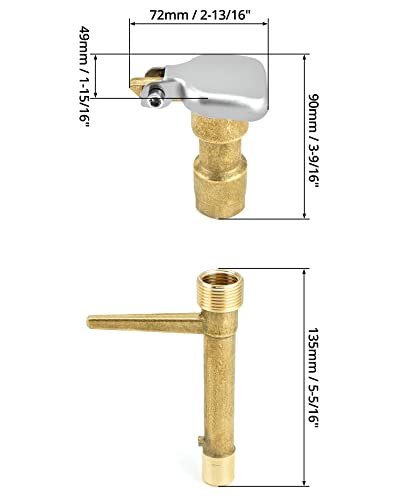 QWORK 2 Sets G3/4 BSP Brass Quick Coupler Valves – Compatible Keys for Lawn, Garden & Irrigation Systems - size: 3/4 inch