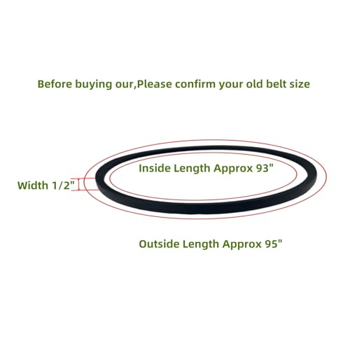 144959 Mower Deck Belt 1/2" X 95" for Craftsman 42 Inch Riding Lawn Mower