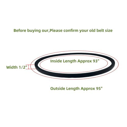 144959 Mower Deck Belt 1/2" X 95" for Craftsman 42 Inch Riding Lawn Mower