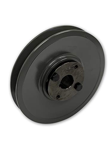 Single Groove 6.25" Cast Iron Electric Motor" H" Pulley/Sheave, Bushing Included, for 5/8" Top Width B/5L/BK/5LK Section V Belt, 1 Groove Pulley (7/8" Shaft / 0.875 Bore, BK65H) - size: 7/8" Shaft / 0.875 Bore