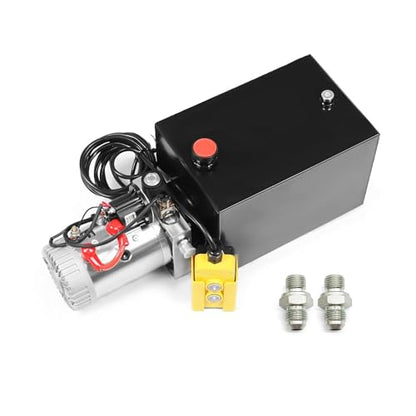 Nakkaa 12V DC 13 Quart Single Acting Hydraulic Pump Hydraulic Power Unit - size: 13 Quart Single