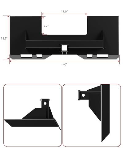 Garvee 1/4" Universal Skid Steer Attachment Plate 2" Trailer Hitch Receiver - size: 1