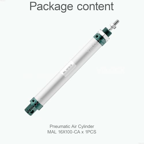 MAL16x100 Mini Air Cylinder 16mm Bore 100mm Stroke Double Acting - size: 16mm x 100mm