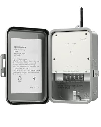 DEWENWILS Pool Pump Timer, Outdoor Smart WiFi Timer Box, 40A 240VAC 3HP - style: 240VAC 3HP