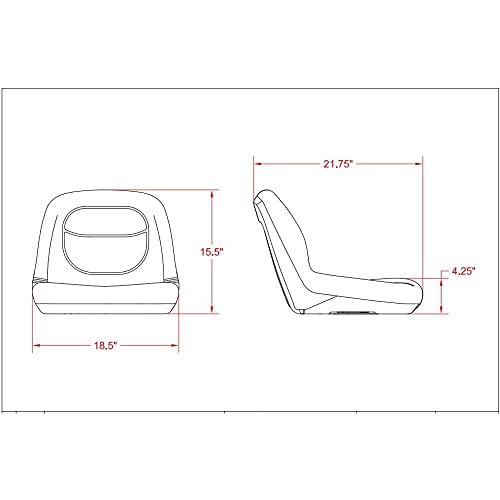 142000BK Low Back Blow Molded Seat Black for Mowers, Tractors, Loaders