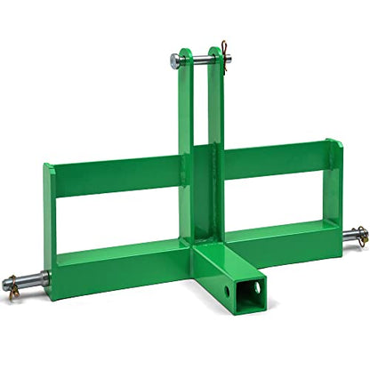 YITAMOTOR 3 Point Trailer Quick Hitch with 2" Receiver for CAT 1 Tractor - color: Green