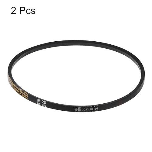 HARFINGTON 2Pcs M-26 Rubber V Belt 26" Lp 10mm W 5.5mm H, JIS Standard - size: 26"