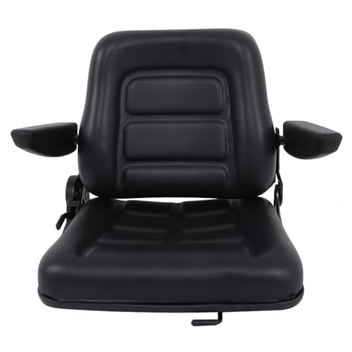 GXYWADY Universal Fold Down Adjustable Angle Back Forklift Seat Replacement for Tractor Excavator Skid Loader Backhoe Dozer Telehandler