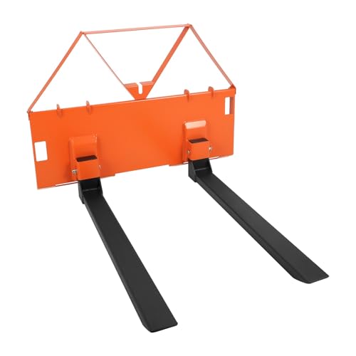 TrailBlaze Heavy Duty Skid Steer Pallet Forks - 46 Inch, 3200 lbs Capacity, Quick Attach Forks for Tractors & Loaders - Global Loader Attachment with Dual 50 Inch Blades - Fits Kubota & Most Skid