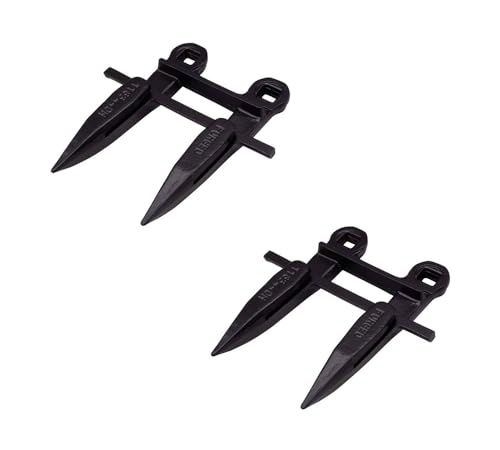 (2 Pack) Combine Platform Sickle Bar Rock Guard fits MacDon Part # 118344 - Black Powder Coated Forged Steel Sickle Mower Knife Guard with Two Prongs - size: 2 - Pack