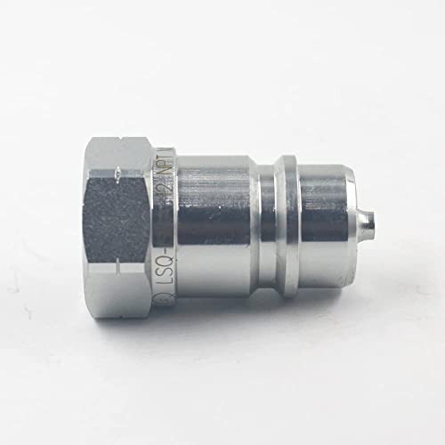 2 Sets 1/2'' NPT Ag Poppet Valve Tractor Hydraulic Quick Connect Coupling Quick Coupler ISO7241-A/ISO5675 W/Dust Caps Replace 6600 Series - size: 1/2'' Ag 2 Sets Black Dust Cap
