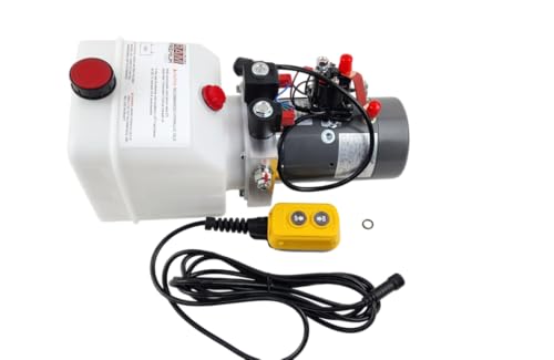 Double Acting Hydraulic Pump for Dump Trailers/Tilt-Decks 3200 psi 12VDC 4 Quart Reservoir, Gray