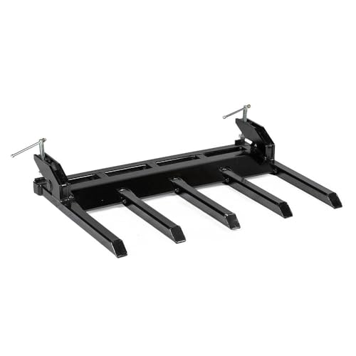 Titan Attachments 21" Fork Length Clamp-On Debris Forks V2, Fits Loader Buckets, Skid Steers - style: Bucket Width: 48"