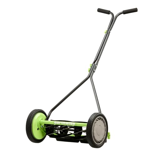 Earthwise 1715-16EW 16-Inch 7-Blade Push Reel Lawn Mower, Grey - size: 16", 7-blade