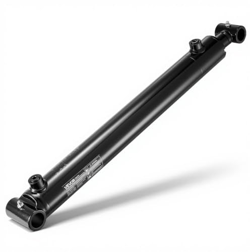 VEVOR Double Acting Hydraulic Cylinder, 2" Bore x 16" Stroke, Max 3500PSI Hydraulic Cylinder, Heavy-Duty Welded Cross Tube Cylinders with 1" Pin Hole & SAE #6 Port for Agricultural Machinery, Tractors - size: 2x16