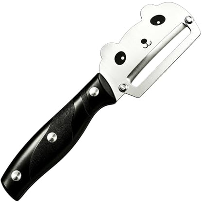 TEEVEA Vegetable Peeler, Stainless Steel Black PP Handle for Potato, Apple - color: Walnut-Silver-2