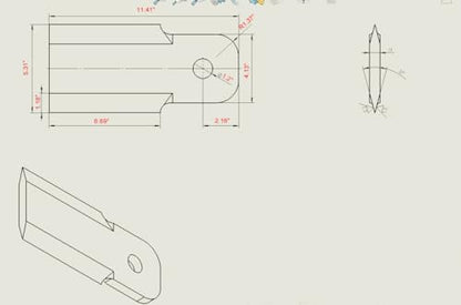 1 pair Blades For Articulating Brush Cutter ABC-13-125A Skid Steer Attachments