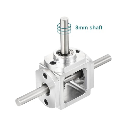 uxcell Gear Box 90 Degree Right Angle Bevel Gearbox 1:1 Reversing Double Output Shaft 1 Module 20 Teeth Bevel Gear Aluminum Frame Simple Mechanical DIY Module 8mm Shaft,118x87x30mm(LxWxH) - size: 8mm Shaft, style: Forward Double Output