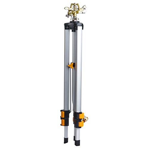 Melnor 65162AMZ Metal Pulsating Sprinkler with QuickConnect Set, Amazon Bundle, XT Tripod - style: Tripod, Metal Head