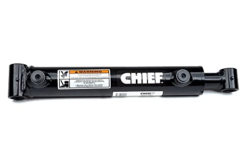 Chief WT Welded Cross Tube Cylinder - 2 Bore x 6 Stroke Double Acting Hydraulic Cylinder - 3000 PSI - 1.25” Rod Diameter - 0.75” Pin, SAE #8 Port - Extended Length 19” - Universal Hydraulic Cylinder - size: 2x6, 0.75 Pin