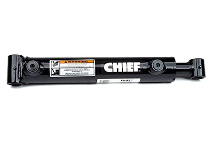Chief WT Welded Cross Tube Cylinder - 2 Bore x 6 Stroke Double Acting Hydraulic Cylinder - 3000 PSI - 1.25” Rod Diameter - 0.75” Pin, SAE #8 Port - Extended Length 19” - Universal Hydraulic Cylinder - size: 2x6, 0.75 Pin
