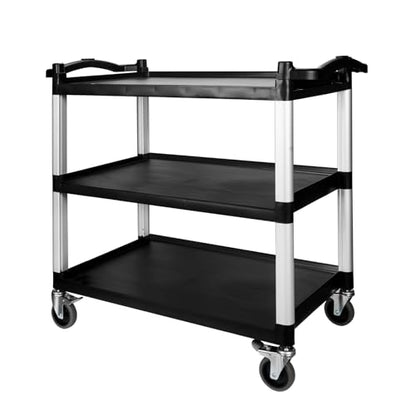 NorthSky Select Dual-Handle Utility Cart, 3 Shelves, 440 lb. Cap - Plastic Shelves, Swivel Casters - Ideal for Office, Garage, Janitorial Transport & Storage - size: 39.8x20.9x37.4 in